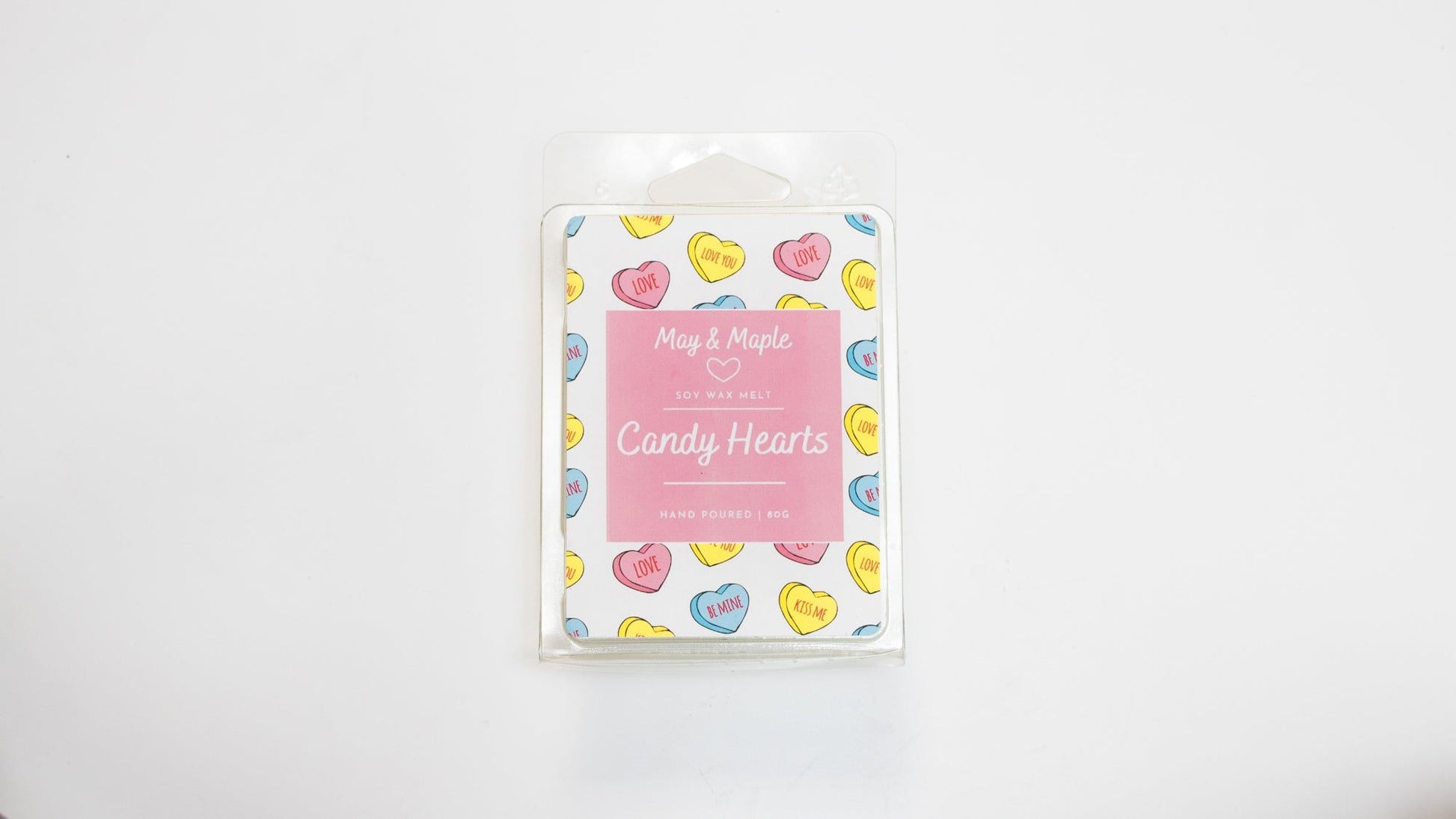 May Maple Candy Hearts Clam Shell Soy Wax Melts
