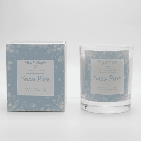 May Maple Snow Pixie Round Clear Soy Candle