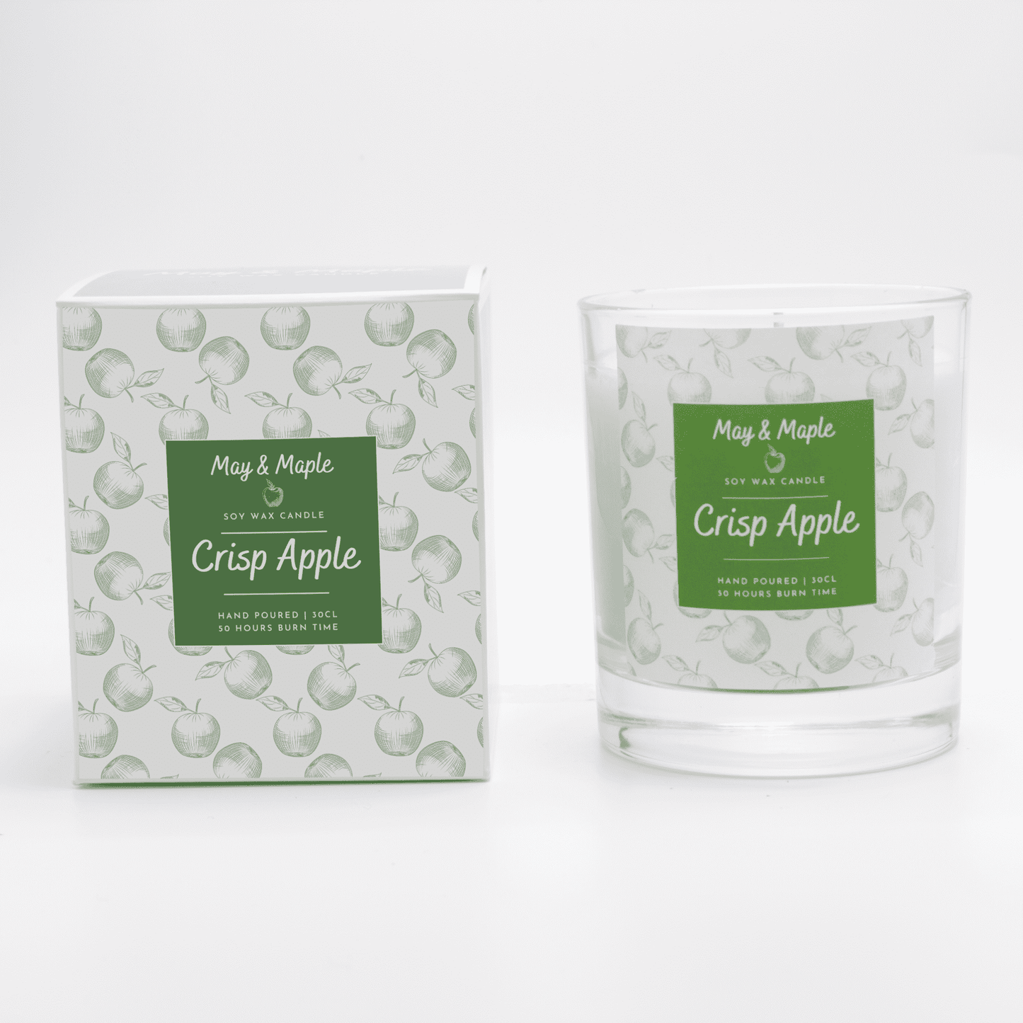 May Maple Crisp Apple Round Clear Soy Candle