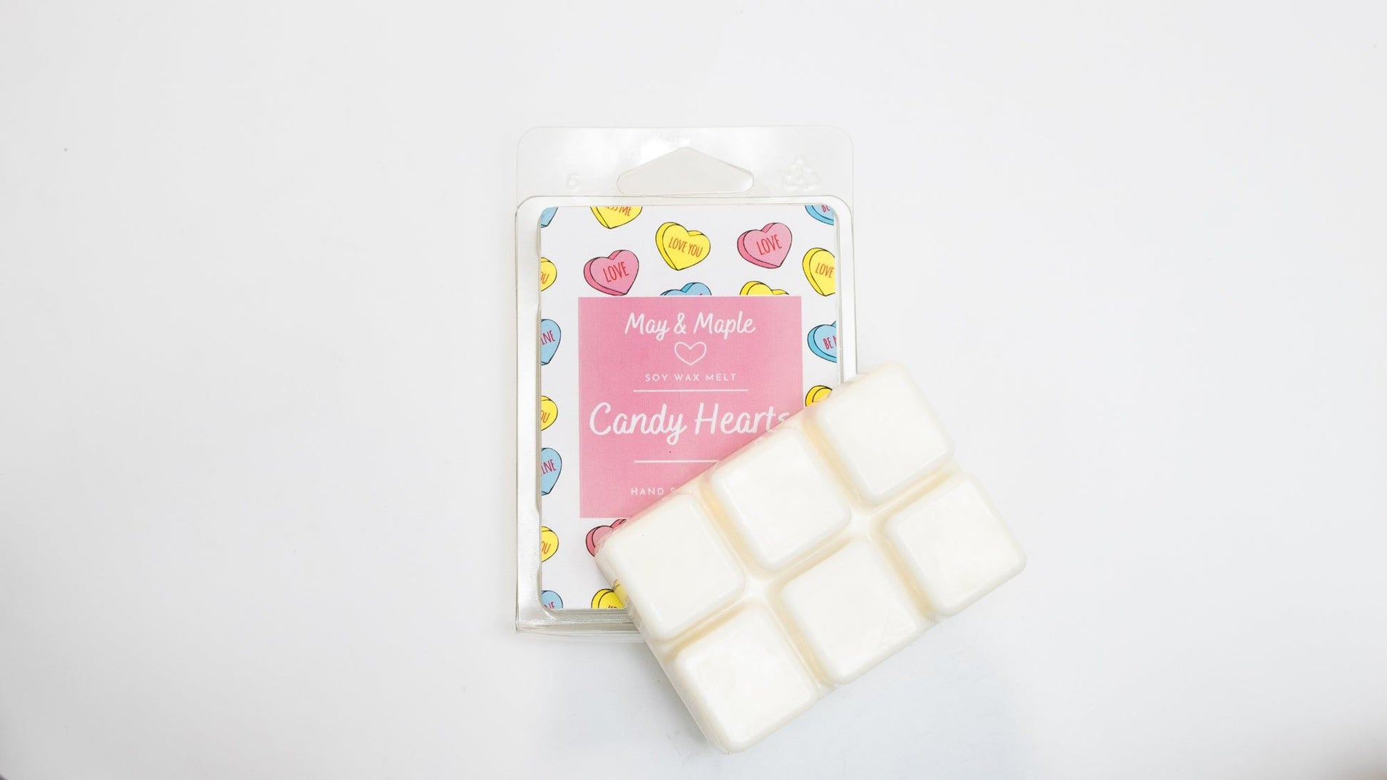 May Maple Candy Hearts Clam Shell Soy Wax Melts