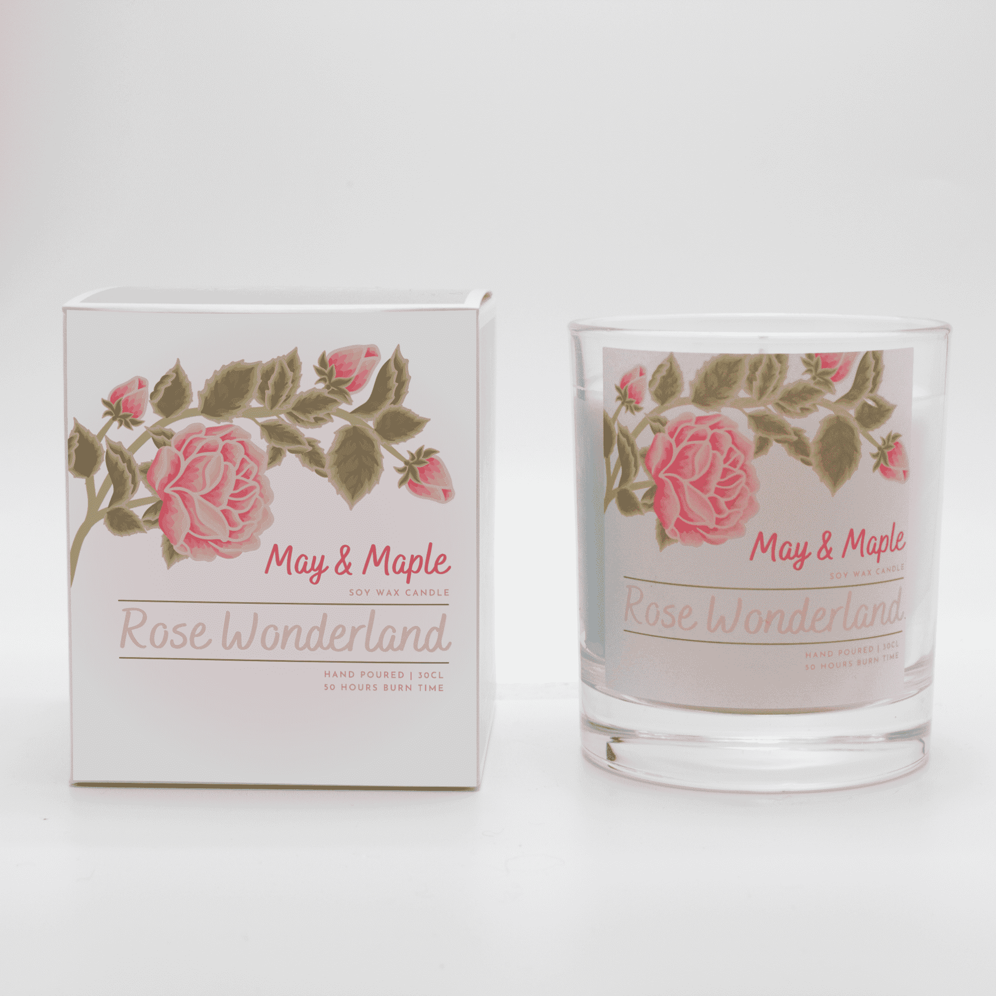 May Maple Rose Wonderland Round Clear Soy Candle
