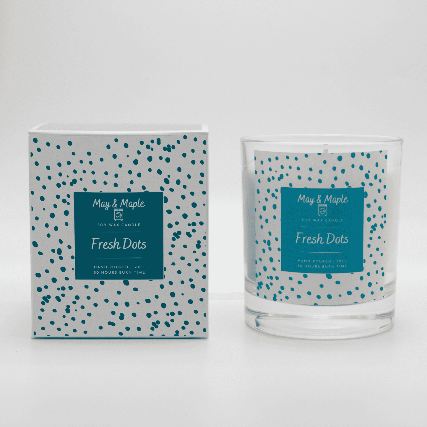 May Maple Fresh Dots Round Clear Soy Candle