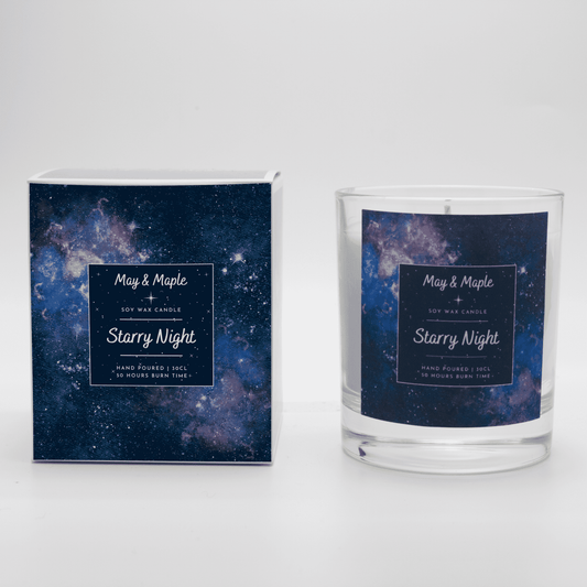 May Maple Starry Night Round Clear Soy Candle